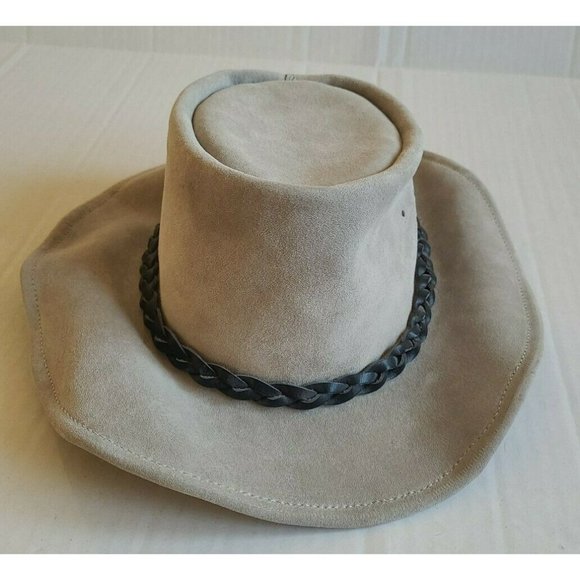 Walkabout Hats Gray Leather Outback Hat  -  Cowboy Hat Rodeo - Picture 5 of 8